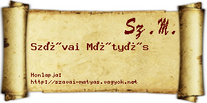 Szávai Mátyás névjegykártya