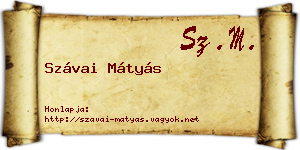 Szávai Mátyás névjegykártya