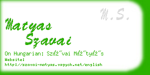 matyas szavai business card